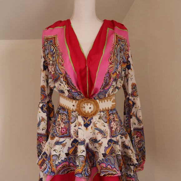 Bronx and Banco Dresses & Skirts - Bronx and Banco Pink and Multi Bedouin Mini Dress